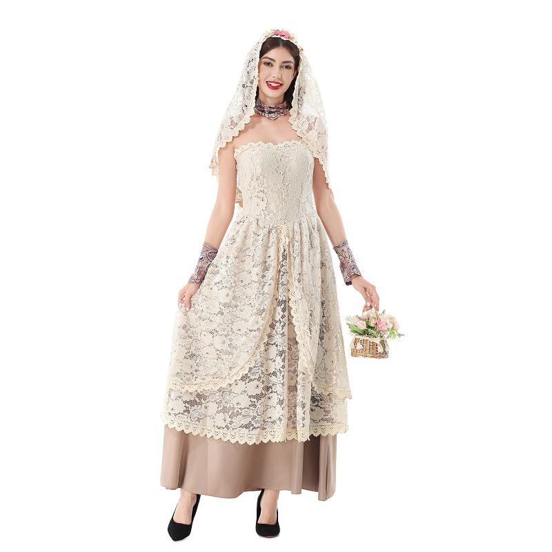 Women Vintage Lace Maxi Dress  - Wedding Dress 评论和价格
