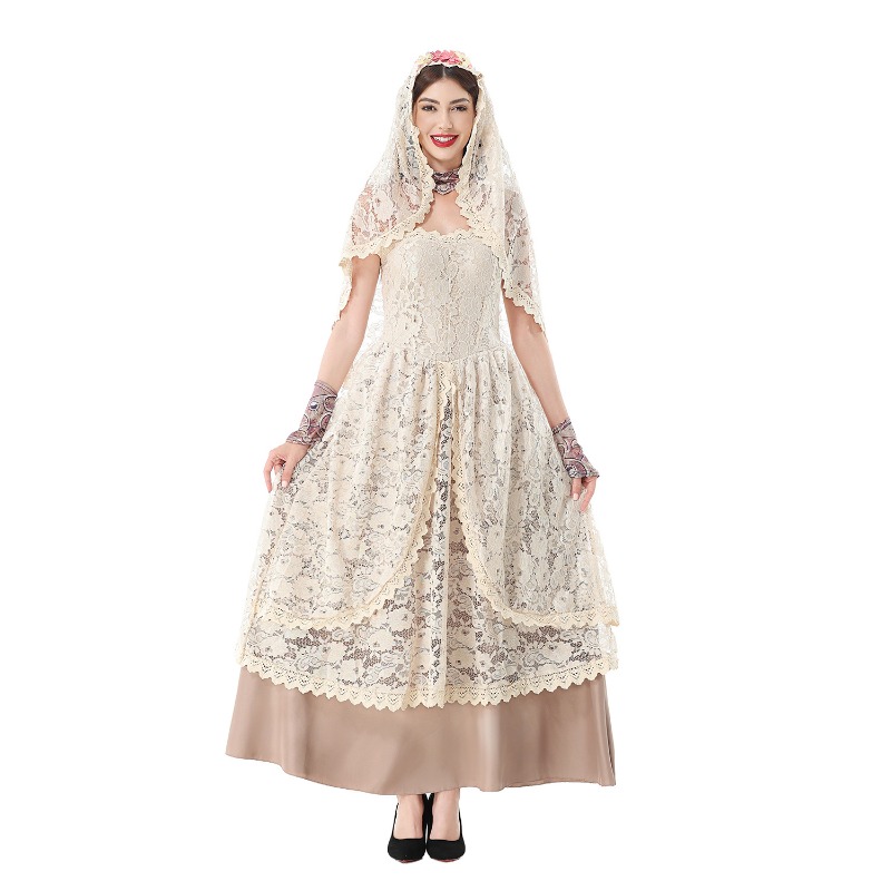 Women Vintage Lace Maxi Dress  - Wedding Dress 评论和价格
