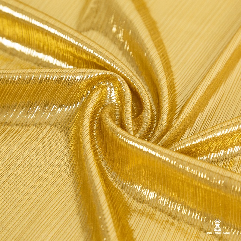 Golden Yellow Ribbed Knit Fabr - Evening Gown 评论和价格