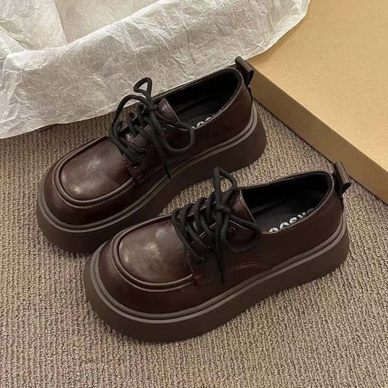 Women Vintage Brown Lace‑up Pl - Womens Heels 评论和价格