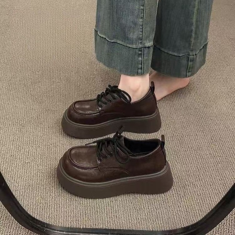 Women Vintage Brown Lace‑up Pl - Womens Heels 评论和价格