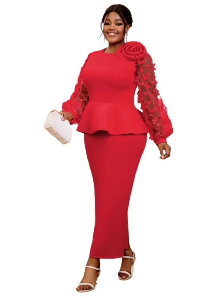 2025 Plus Size African Dresses - Women'S Red Formal Wear 评论和价格