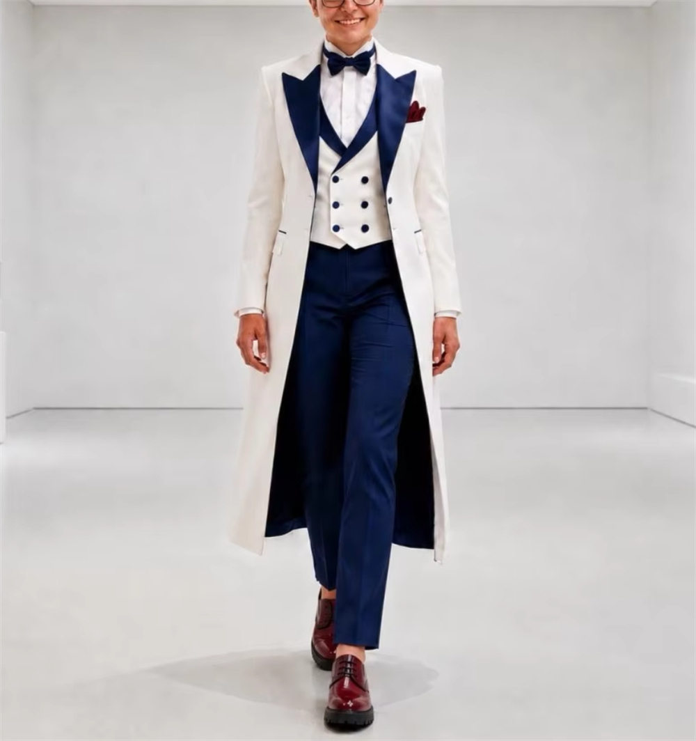 Navy Blue White Women's Jacket - Womens Blazer 评论和价格