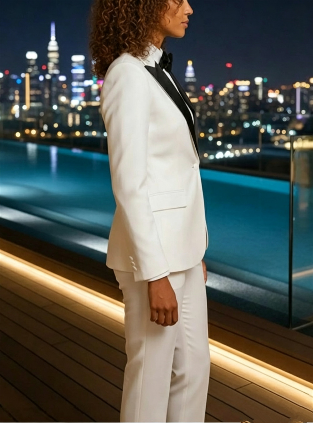Ladies 2 Piece Suit White Suit - Womens Blazer 评论和价格